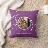 カスタムフォトパープルクリスマスホリデー クッション (ブランケット)