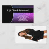 カスタムフォトパープルグラデーショングリッタープロフェッショナル 名刺 (正面/裏面)