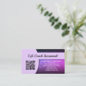 カスタムフォトパープルグラデーショングリッターQRプロフェッショナル 名刺 (スタンド正面)