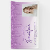 カスタムフォトパープルグリッタードリップ21歳 横断幕 (縦)