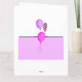 カスタムフォトパープルバンティングとバルーン誕生日 カード (裏面)