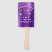 カスタムフォトパープルメタリック白金ゴールド卒業 ハンドファン (正面)