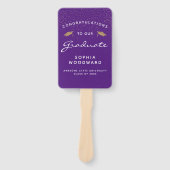 カスタムフォトパープル白金ゴールド卒業 ハンドファン (正面)