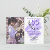 カスタムフォトパープル55と素晴らしいパーティー 招待状 (スタンド正面)