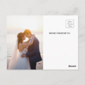 カスタムフォトパーム葉ビーチ結婚式あり ポストカード (裏面)