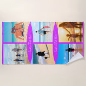 カスタムフォトビーチタオルあなたの写真文字 ビーチタオル (正面)