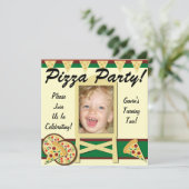 カスタムフォトピザパーティの招待状 招待状 (スタンド正面)