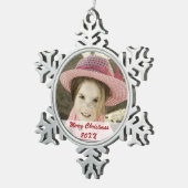 カスタムフォトピューター雪片オーナメント スノーフレークピューターオーナメント (右)