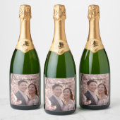 カスタムフォトピンクさくらんぼブロッサムワインボトルラベル スパークリングワインラベル (ボトル)