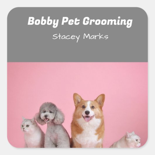 カスタムフォトピンクとグレーのスパイラルノートブック スクエアシール (正面)