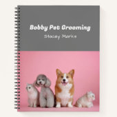 カスタムフォトピンクとグレーのスパイラルノートブック ノートブック (正面)