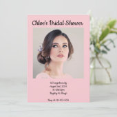 カスタムフォトピンクのブライダルシャワー招待 招待状 (スタンド正面)