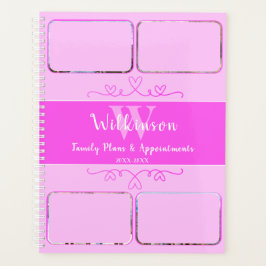 カスタムフォトピンクデザインアポイントメント プランナー手帳