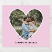 カスタムフォトピンクハートフレーム書モダン跡 ビールラベル (シングルラベル)