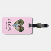 カスタムフォトピンクハートフレーム書モダン跡 ラゲッジタグ (裏面横)