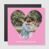 カスタムフォトピンクハートフレーモダンム書道 (正面/裏面)