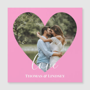 カスタムフォトピンクハートフレーモダンム書道