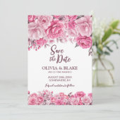 カスタムフォトピンクフローラ結婚ズ セーブザデート (スタンド正面)