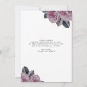 カスタムフォトピンクロマンチックフローラサンキューカード 招待状 (裏面)