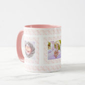 カスタムフォトピンク柄ハッピーバースデーママ マグカップ (正面左)