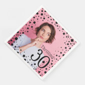 カスタムフォトピンク黒紙吹雪30歳 (コーナー)