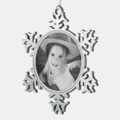 カスタムフォトピータースノーフレークオーナメントテンプレート スノーフレークピューターオーナメント (右)