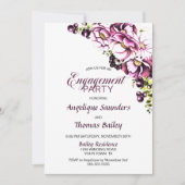 カスタムフォトピ素朴ンクフローラ婚約パーティ 招待状 (正面)