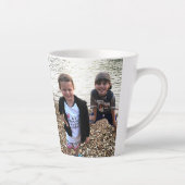 カスタムフォトファミリーの子供 カフェラテマグ (右)