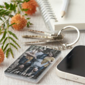 カスタムフォトファミリースクリプトキパーソナライズされたーチェーン キーホルダー (正面右)