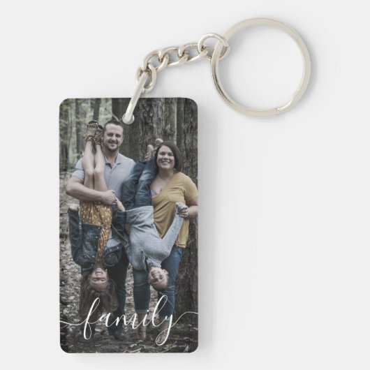カスタムフォトファミリースクリプトキパーソナライズされたーチェーン キーホルダー (裏面)