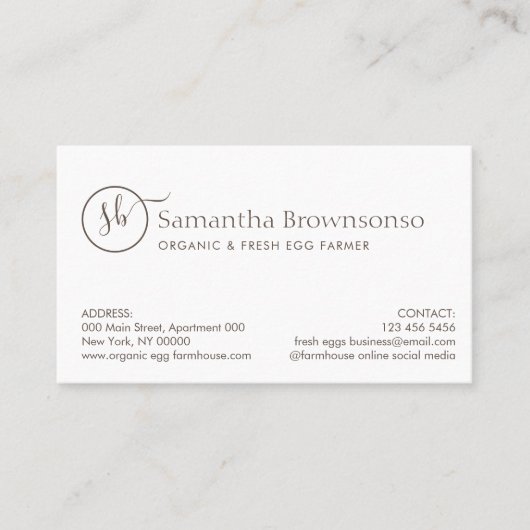 カスタムフォトファーム生卵 名刺 (正面)