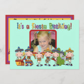 カスタムフォトフィエスタ誕生日招待状 招待状 (正面/裏面)
