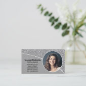 カスタムフォトフェイクシルバーグリッターQRコード背面 名刺 (スタンド正面)