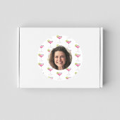 カスタムフォトフェイス&カクテル | パーソナライズドピンクステッカー ラウンドシール