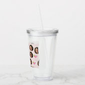 カスタムフォトフェイス&カクテル | パーソナライズドピンク アクリルタンブラー (左)