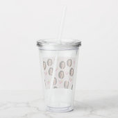 カスタムフォトフェイス&カクテル | パーソナライズドピンク アクリルタンブラー (裏面)