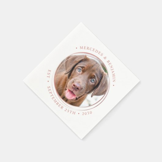 カスタムフォトフォトエレガントバラ金ゴールドのパーソナ結婚ライズ スタンダードカクテルナプキン (角)