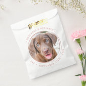 カスタムフォトフォトエレガントバラ金ゴールドのパーソナ結婚ライズ フェイバーバッグ (封をした状態)