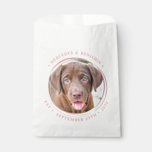 カスタムフォトフォトエレガントバラ金ゴールドのパーソナ結婚ライズ フェイバーバッグ (正面)