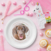 カスタムフォトフォトエレガントバラ金ゴールドのパーソナ結婚ライズ ペーパープレート (パーティー)