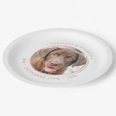 カスタムフォトフォトエレガントバラ金ゴールドのパーソナ結婚ライズ ペーパープレート (アングル)