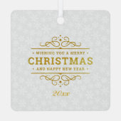 カスタムフォトフレームめでたいクリスマス&新年 メタルオーナメント (裏面)