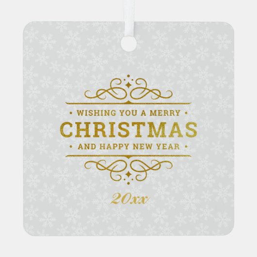 カスタムフォトフレームめでたいクリスマス&新年 メタルオーナメント (裏面)