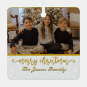 カスタムフォトフレームめでたいクリスマス&新年 メタルオーナメント (正面)