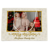 カスタムフォトフレームめでたいクリスマス&新年 ラージペーパーバッグ (正面)