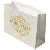 カスタムフォトフレームめでたいクリスマス&新年 ラージペーパーバッグ (裏面アングル)