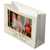 カスタムフォトフレームめでたいクリスマス&新年 ラージペーパーバッグ (正面アングル)