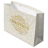 カスタムフォトフレームめでたいクリスマス&新年 ラージペーパーバッグ (裏面アングル)