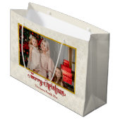 カスタムフォトフレームめでたいクリスマス&新年 ラージペーパーバッグ (正面アングル)