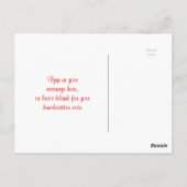 カスタムフォトフレームフェイク金ゴールドキルトレッドレザー ポストカード (裏面)